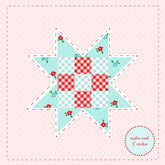 Aqua Patchwork Star Vinyl Sticker